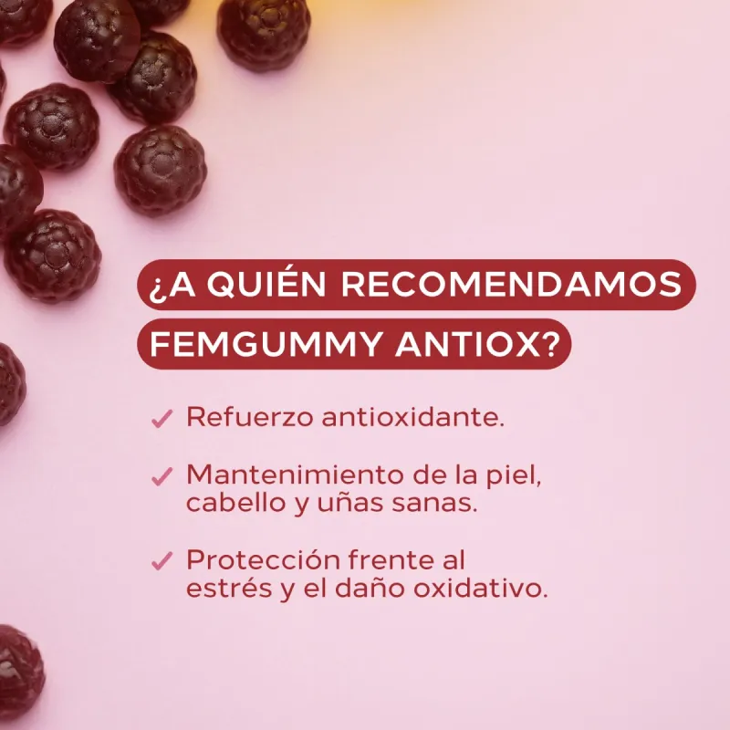Cumlaude Femgummy Antiox Sabor Frutas del Bosque, 60 gummies