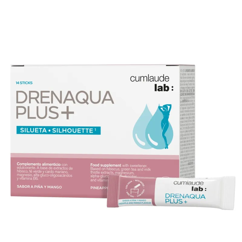 Cumlaude Drenaqua Plus Sabor Piña y Mango, 14 sticks