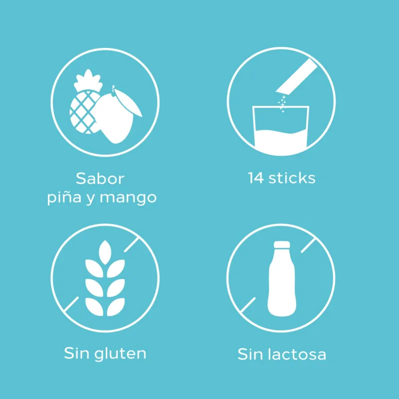 Cumlaude Drenaqua Plus Sabor Piña y Mango, 14 sticks