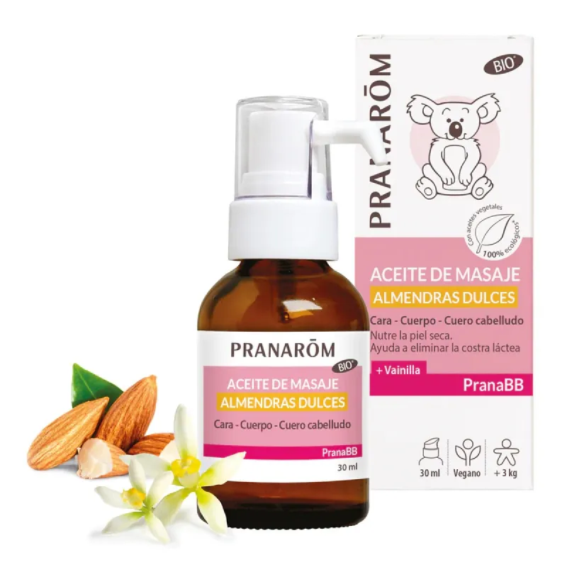 Pranarom aceite vegetal de almendras dulces BIO, 50 ml