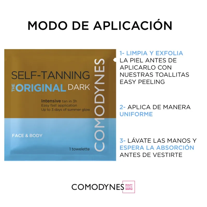 Comodynes 8 toallitas autobronceadoras intensivas Comodynes 8 toallitas autobronceadoras intensivas