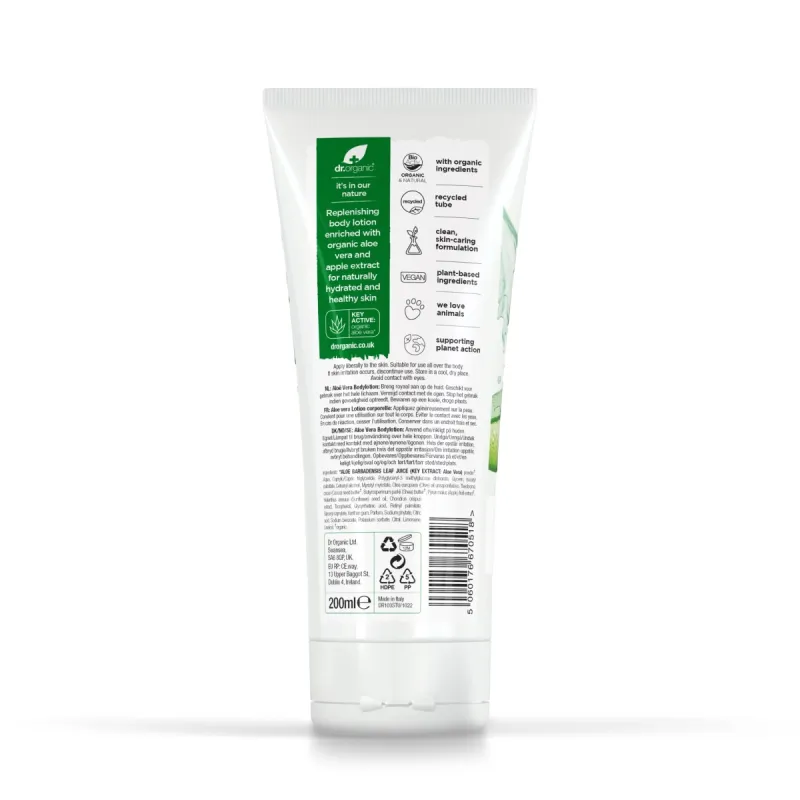 Dr Organic Loción corporal de Aloe Vera, 200ml. Dr Organic Loción corporal de Aloe Vera, 200ml.