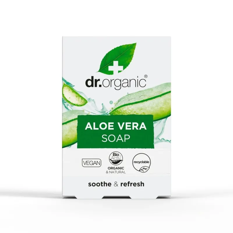 Dr Organic Pastilla de jabón Aloe Vera, 100g. Dr Organic Pastilla de jabón Aloe Vera, 100g.