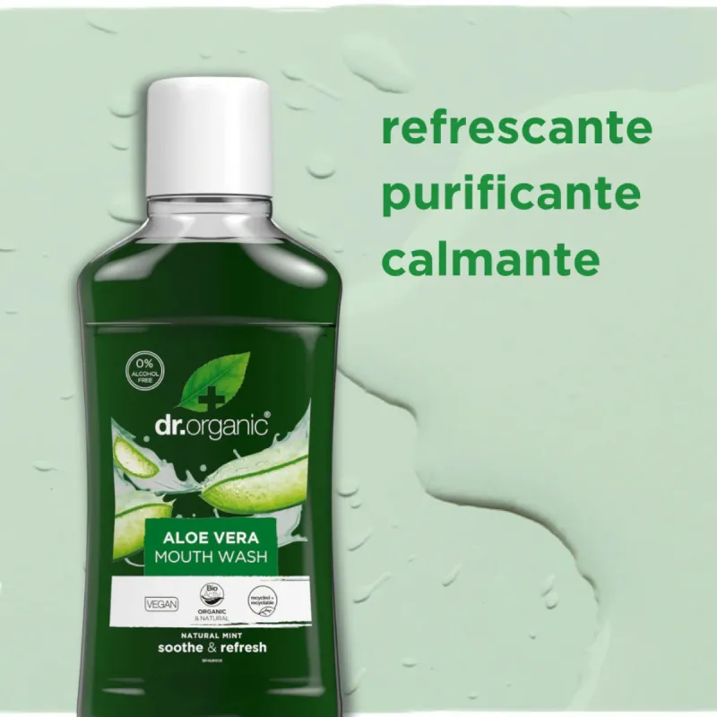 Dr Organic Enjuague bucal de Aloe Vera, 500ml. Dr Organic Enjuague bucal de Aloe Vera, 500ml.