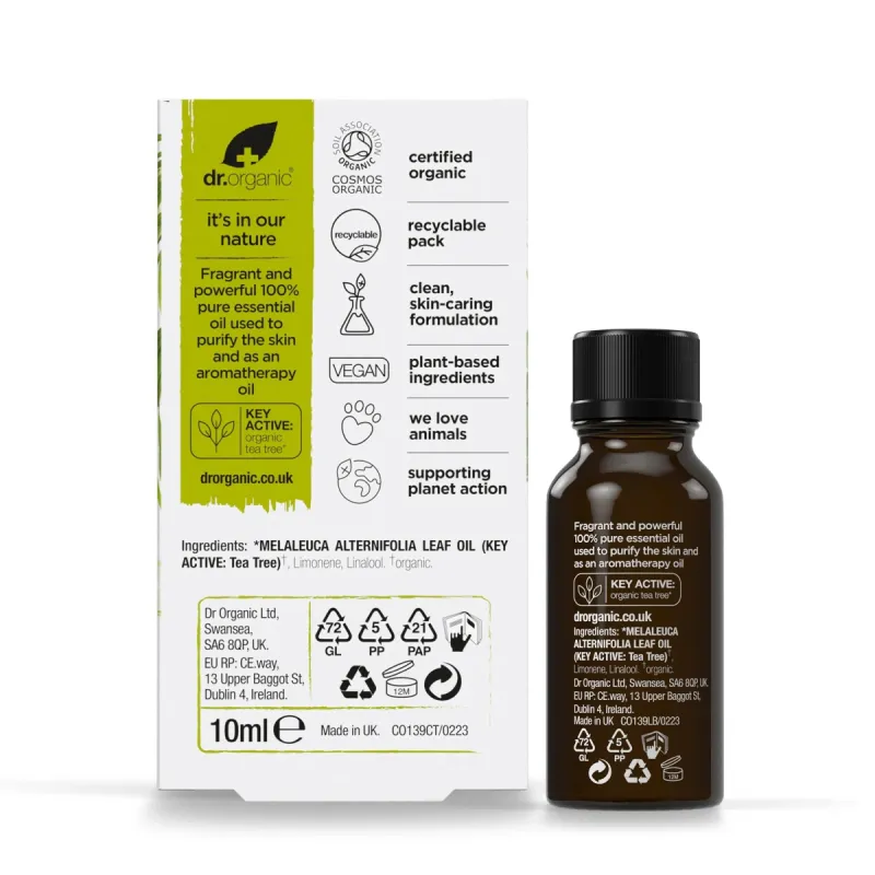 Dr Organic Aceite puro de Árbol de Té, 10ml.