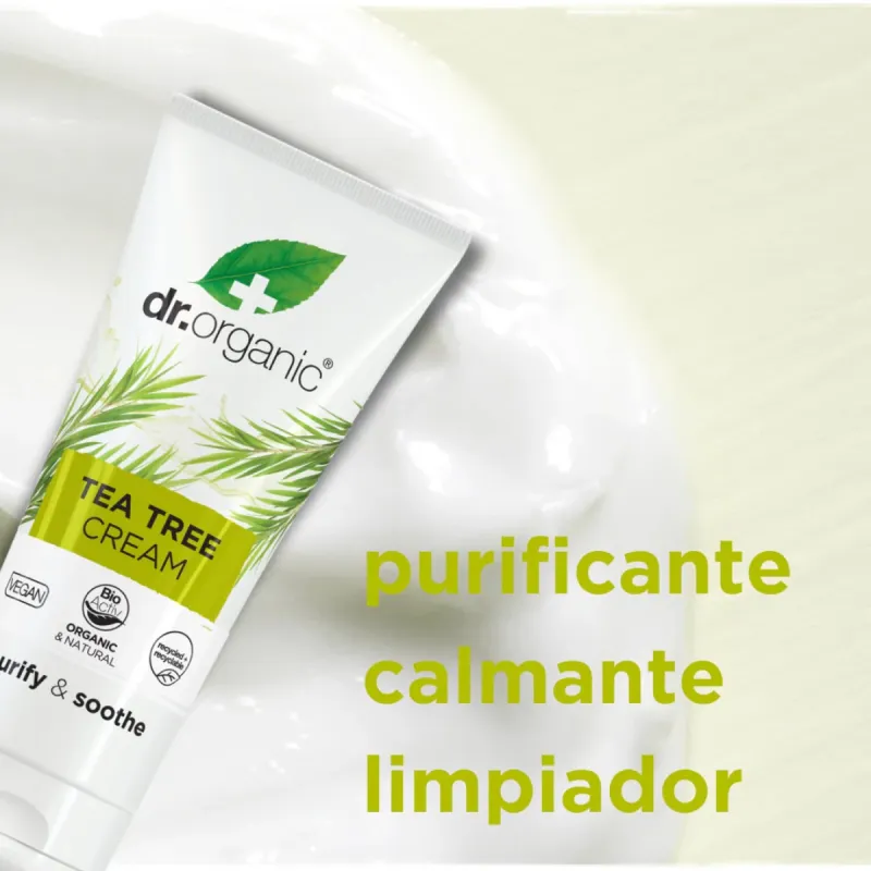 Dr Organic Crema antiséptica de Árbol de Té Tea, 50ml. Dr Organic Crema antiséptica de Árbol de Té Tea, 50ml.