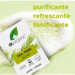 Dr Organic Pastilla de jabón de Árbol de Té, 100g.
