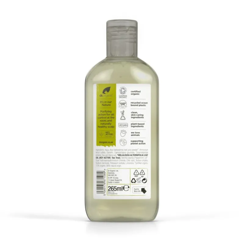 Dr Organic Champú de Árbol de Té, 265ml.