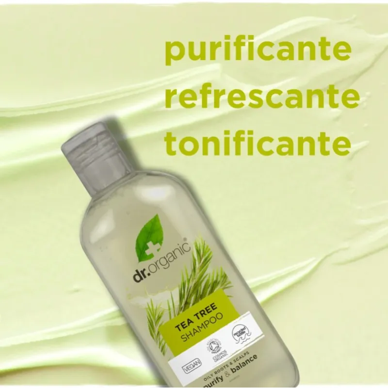 Dr Organic Champú de Árbol de Té, 265ml.