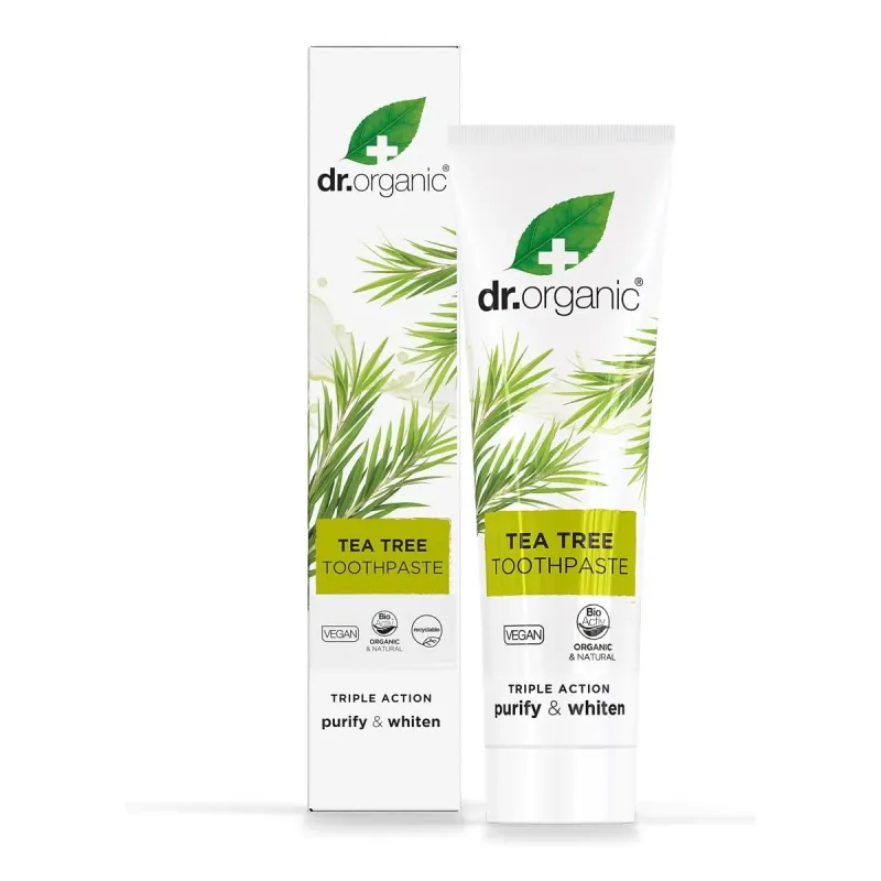 Dr Organic Pasta de dientes de Árbol de Té, 100ml.
