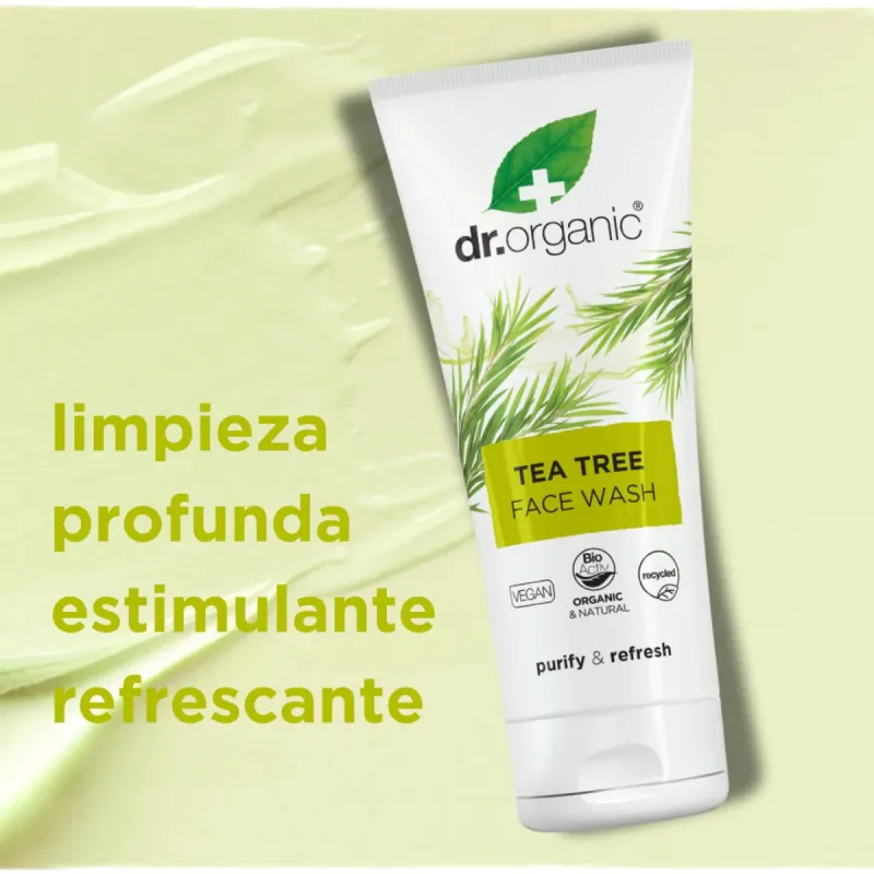 Dr Organic Gel limpiador facial de Árbol de Té, 200ml. Dr Organic Gel limpiador facial de Árbol de Té, 200ml.