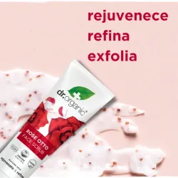 Dr Organic Exfoliante facial Rose Otto, 125ml.