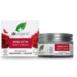 Dr Organic Crema de noche Rose Otto, 50ml. Dr Organic Crema de noche Rose Otto, 50ml.