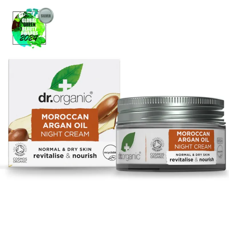 Dr Organic Crema de noche de Argán, 50ml.
