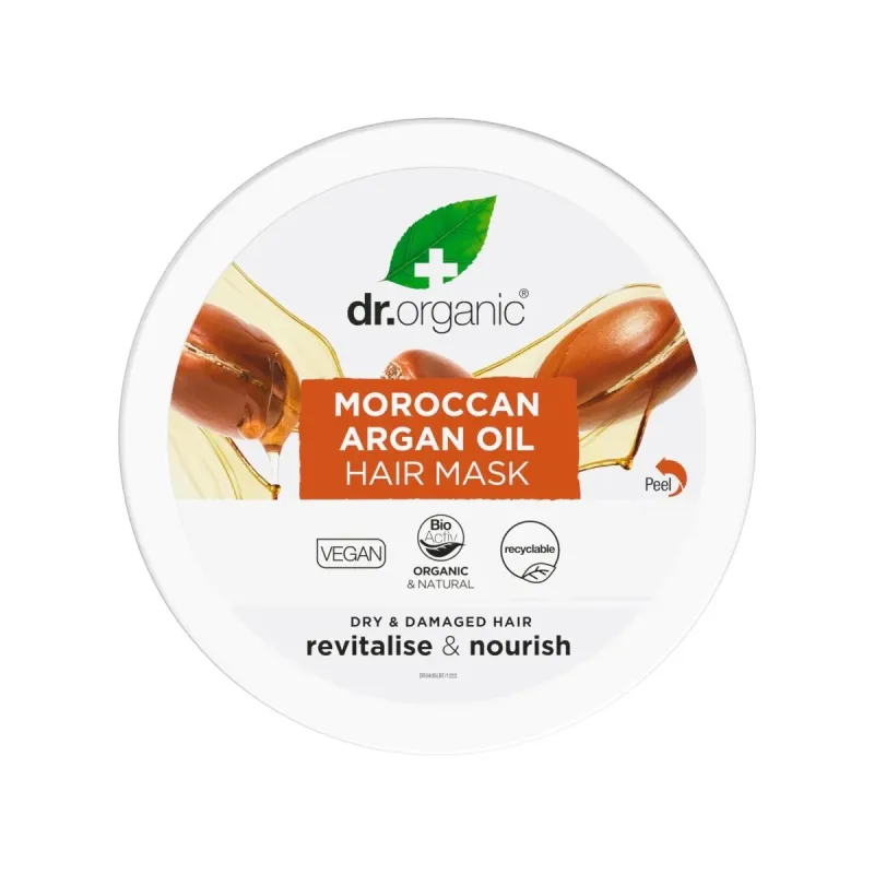 Dr Organic Mascarilla acondicionadora capilar de aceite Argán, 200ml.