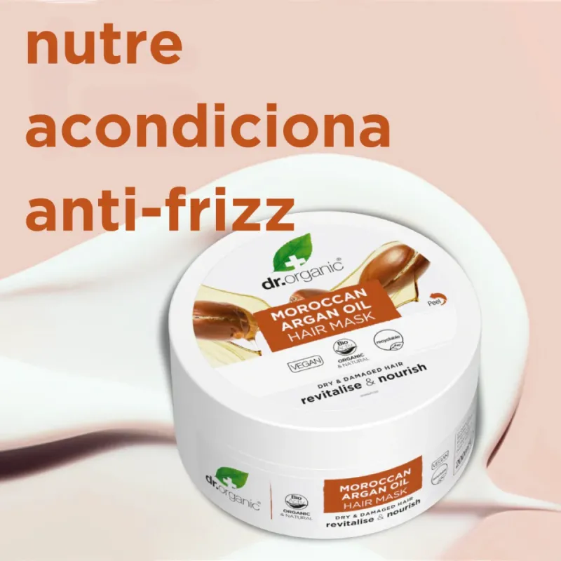 Dr Organic Mascarilla acondicionadora capilar de aceite Argán, 200ml.