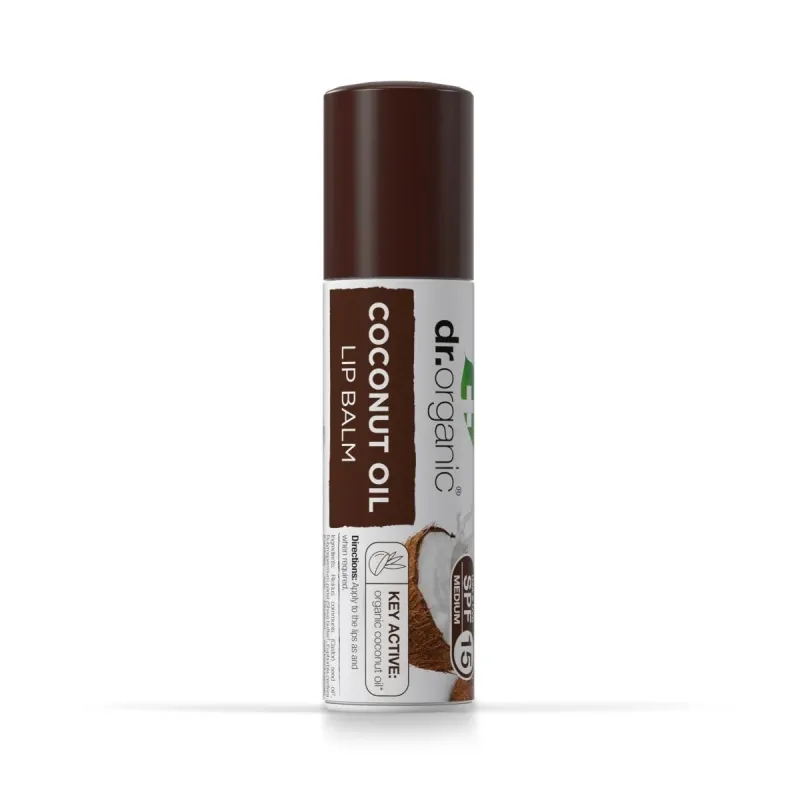 Dr Organic Bálsamo labial de aceite de Coco, 5.7ml.