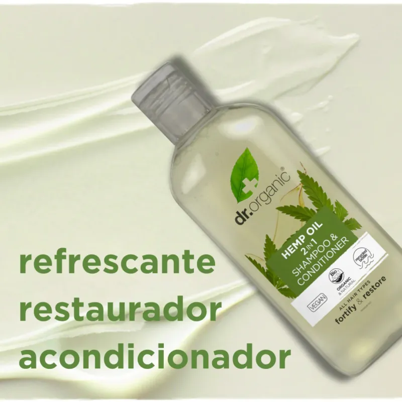 Dr Organic Champú & Acondicionador de Cáñamo, 265ml. Dr Organic Champú & Acondicionador de Cáñamo, 265ml.