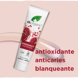 Dr Organic Pasta de dientes de Granada, 100ml. Dr Organic Pasta de dientes de Granada, 100ml.