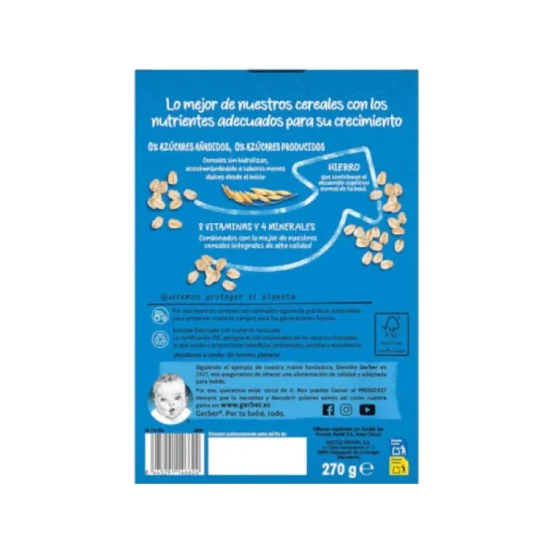 Nestle Gerber Multicereales Galleta 0% azucares, 2x270 gramos Nestle Gerber Multicereales Galleta 0% azucares, 2x270 gramos