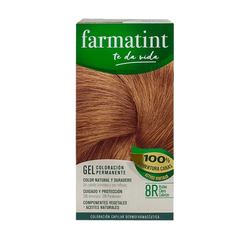 Farmatint 8r rubio claro cobrizo FTT Gel, 130 ml