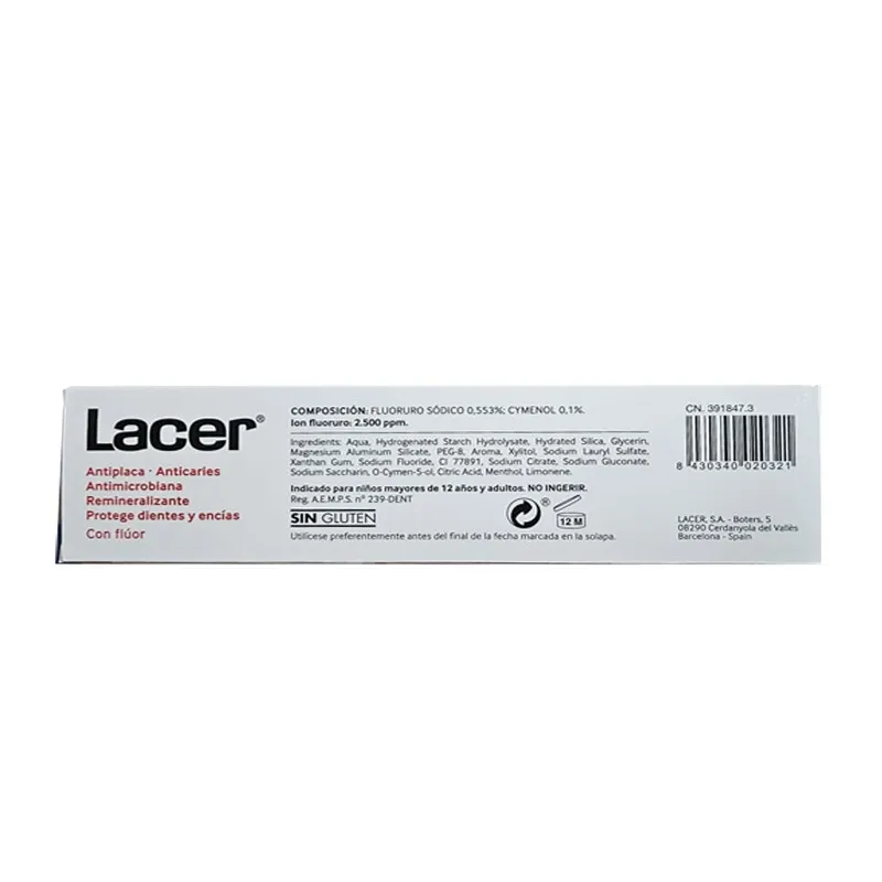 Lacer pasta dental, 125 ml + 25 ml gratis Lacer pasta dental, 125 ml + 25 ml gratis