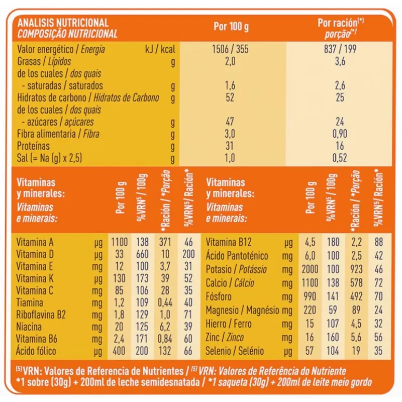 Meritene Fuerza y Vitalidad Fibra Batido Vainilla, 14 sobres de 35g