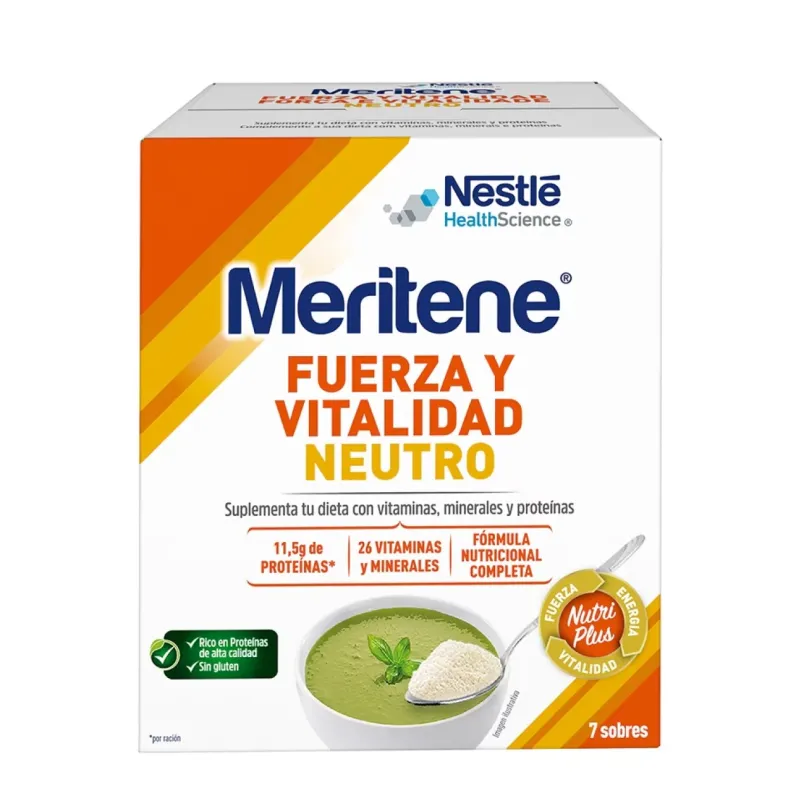 Meritene Fuerza y Vitalidad Neutro Formato polvo, 7 sobres