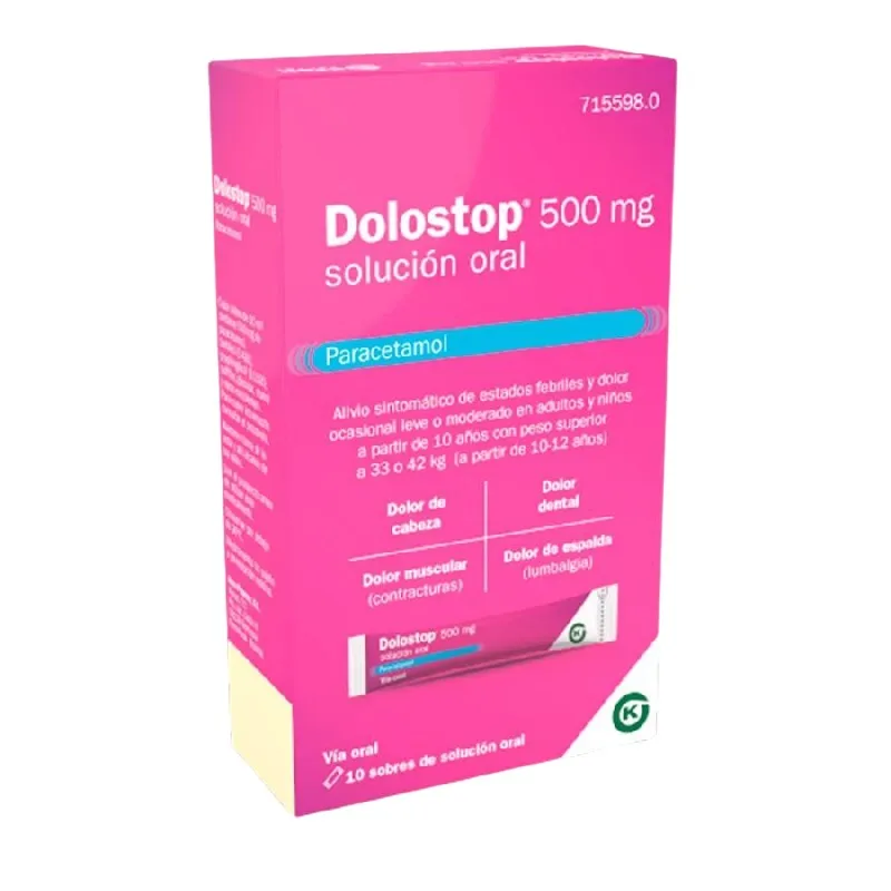 DOLOSTOP 500 MG 10 SOBRES SOLUCION ORAL 10 ML