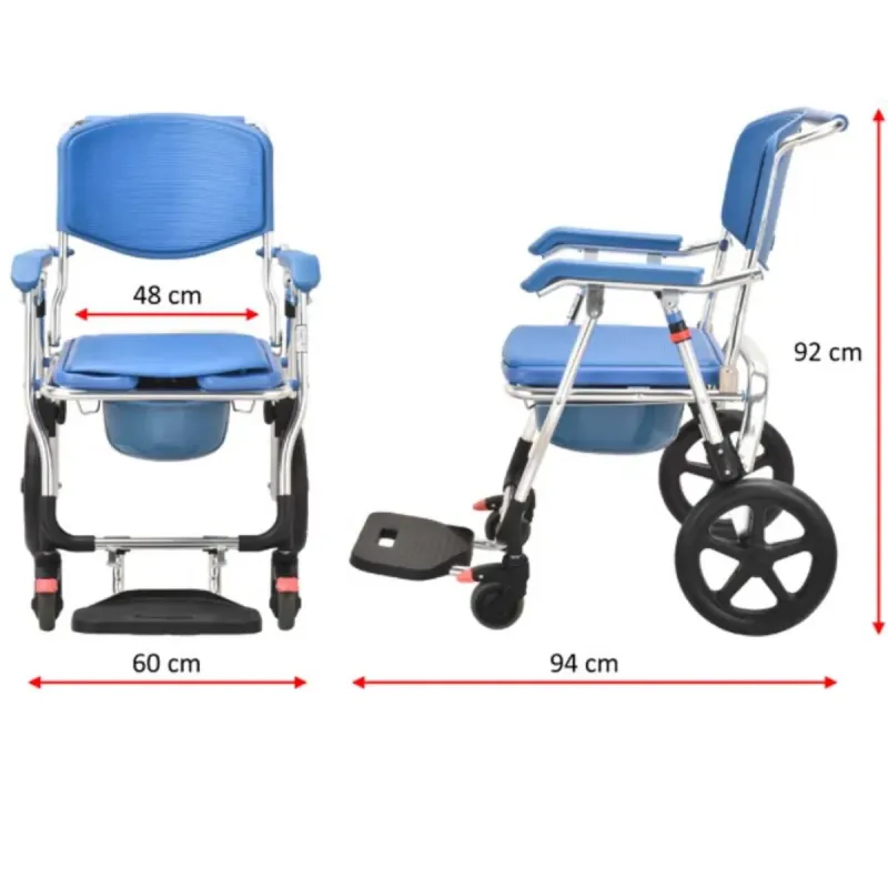 Silla de ruedas para ducha y WC Plegable HE300 Silla de ruedas para ducha y WC Plegable HE300