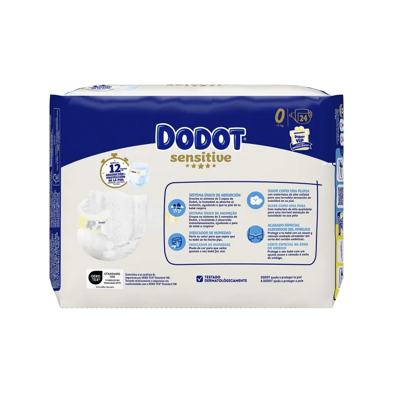 Dodot Protection Plus Sensitive Prematuro T-0 1.5-2.5 kg, 24 unidades