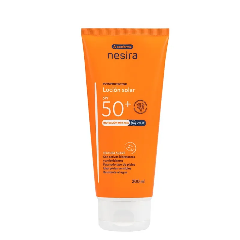 Acofar Nesira Loción Solar SPF50+, 200 ml