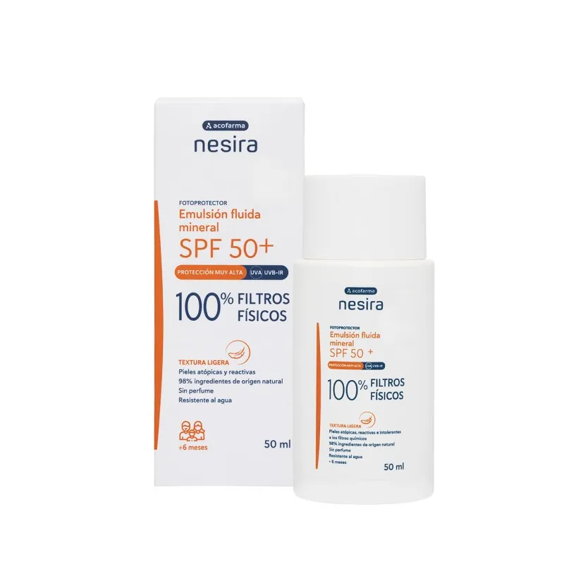 Acofar Nesira Emulsion Fluida Solar Mineral SPFf50+, 50, ml