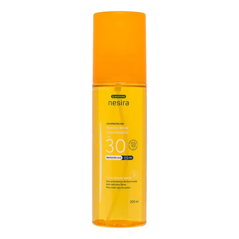 Acofar Nesira Aceite Seco Bronceador SPF30, 200 ml Acofar Nesira Aceite Seco Bronceador SPF30, 200 ml