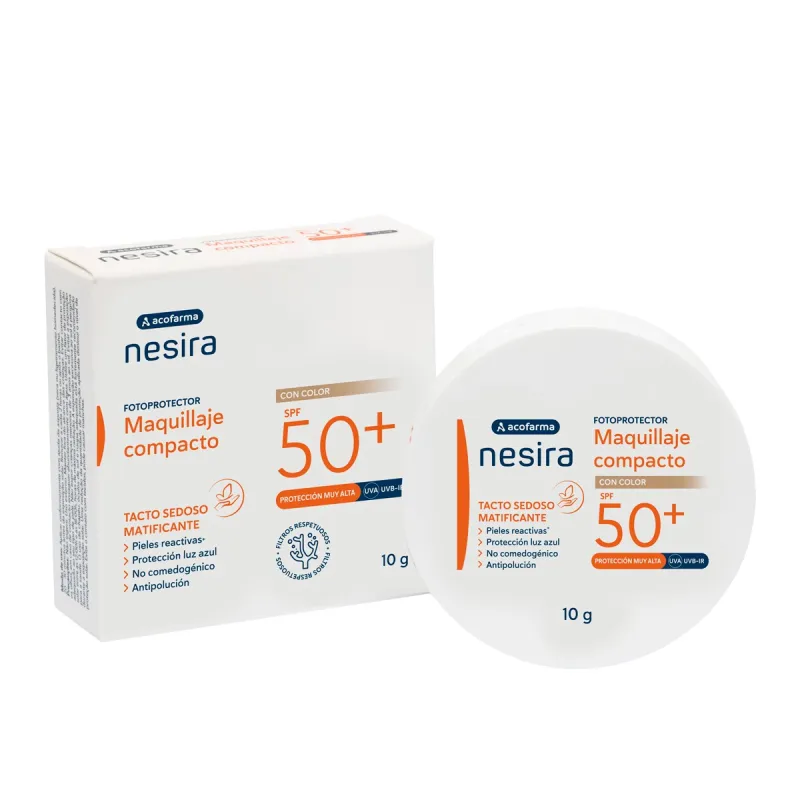 Acofar Nesira Maǫuillaje Compacto SPF 50+, 10 gr