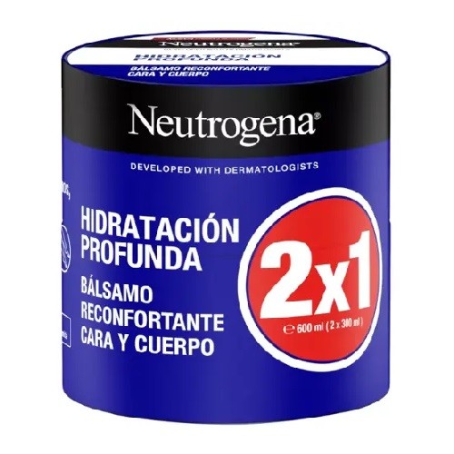 Neutrogena Hidratación Profunda bálsamo reconfortante cara y cuerpo OFERTA DUPLO, 2x300 ml