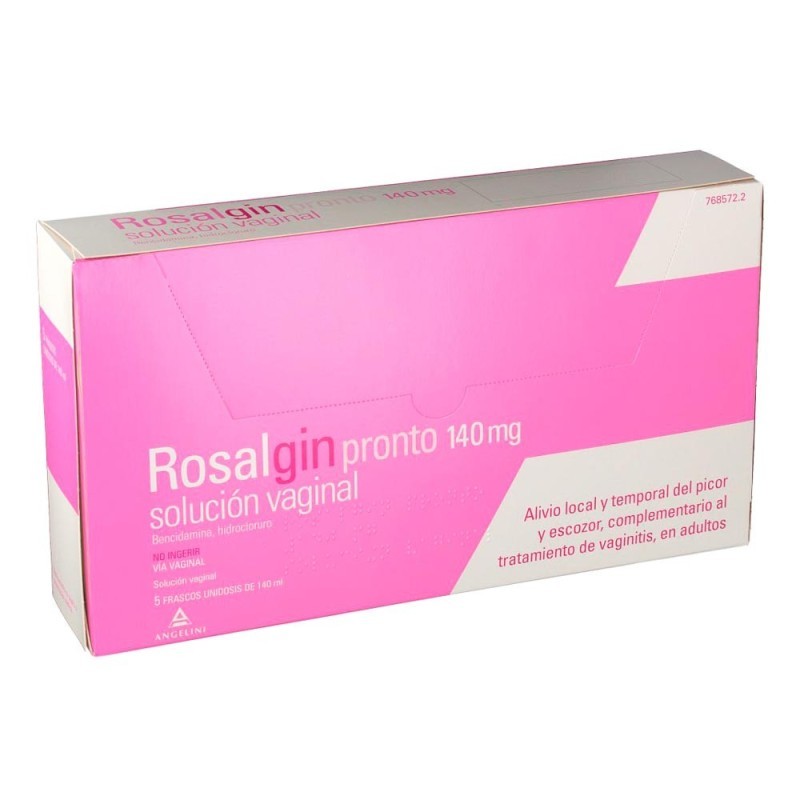 Rosalgin Pronto 140mg Solución Vaginal, 5 envases unidosis 140 ml