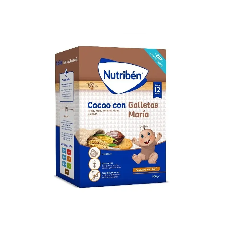 Nutribén Cacao con galletas María, 500 g