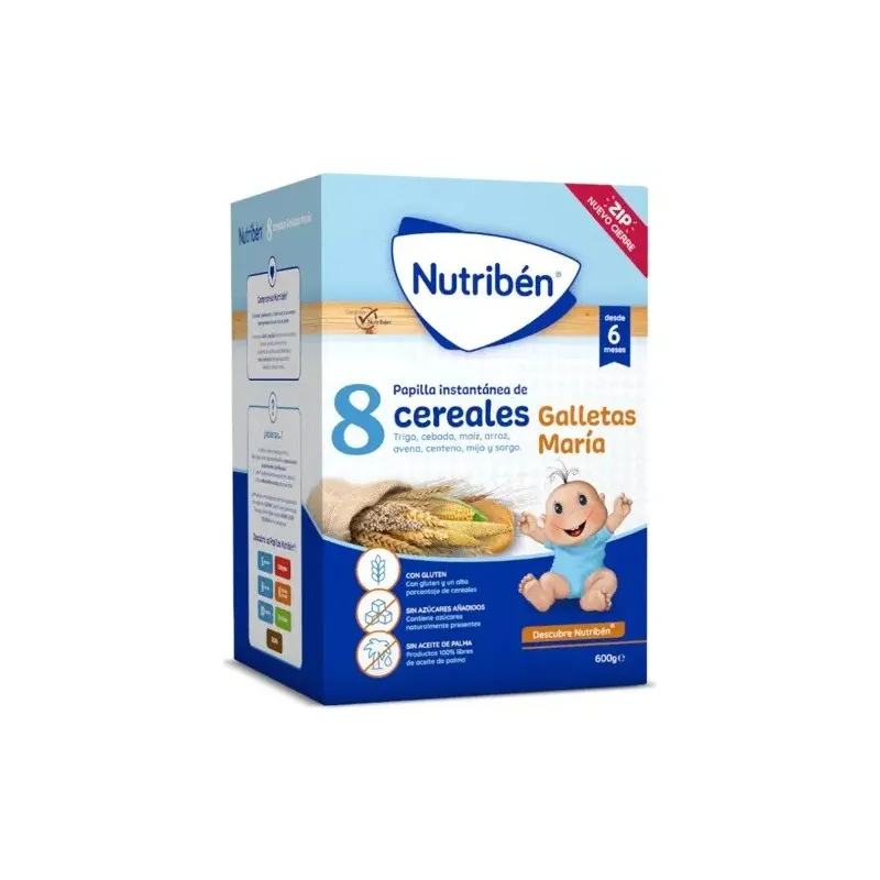 Nutribén 8 Cereales Galletas María, 600g.
