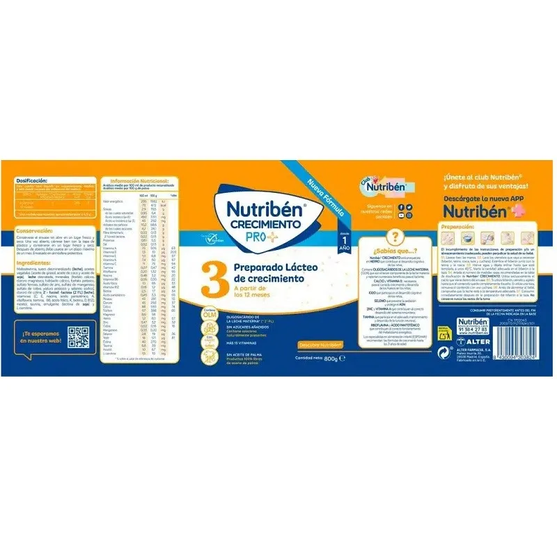 Nutribén Crecimiento 3 ETIQUETA