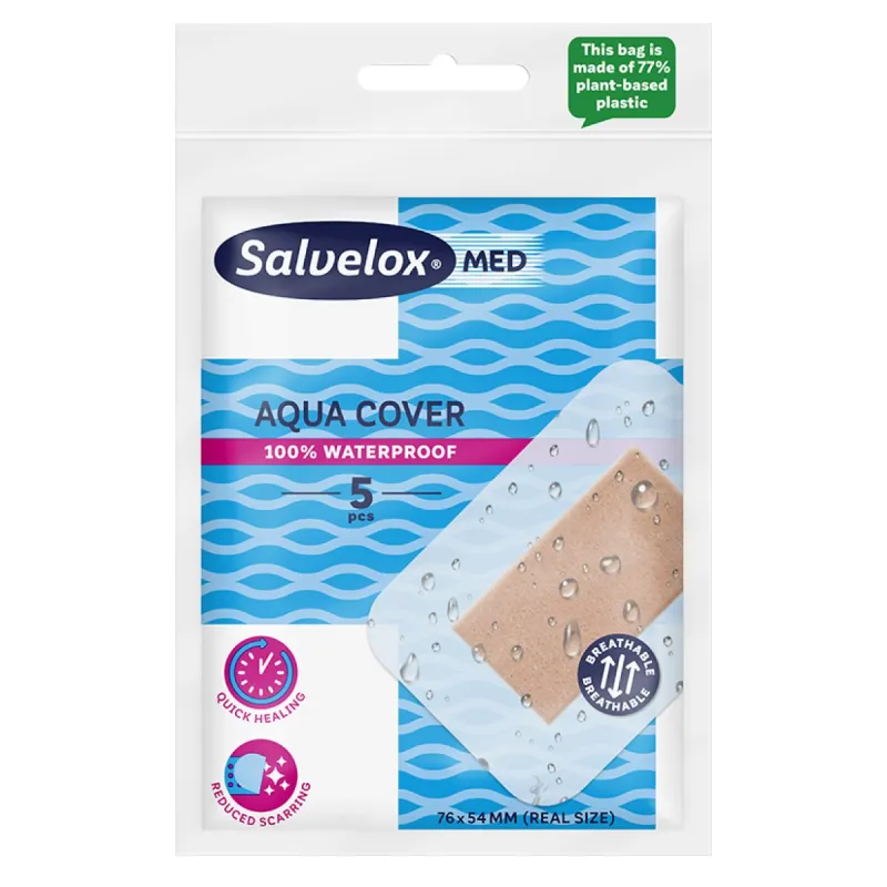 Salvelox Med Aqua Cover Aposito Adhesivo 5 Apositos 76 mm x 54 mm Salvelox Med Aqua Cover Aposito Adhesivo 5 Apositos 76 mm x 54 mm