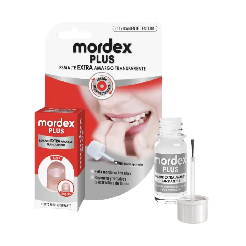 Mordex Plus Esmalte Amargo Transparente con pincel, 9 ml Mordex Plus Esmalte Amargo Transparente con pincel, 9 ml