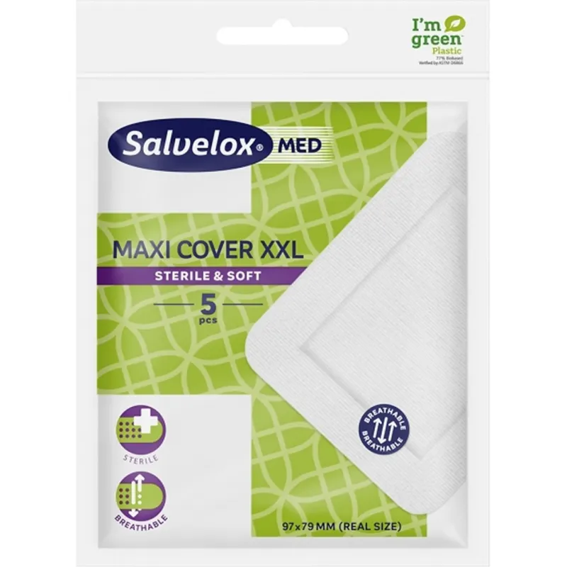 Salvelox Med Maxi Cover Aposito Esteril XXL, 5 apositos Salvelox Med Maxi Cover Aposito Esteril XXL, 5 apositos