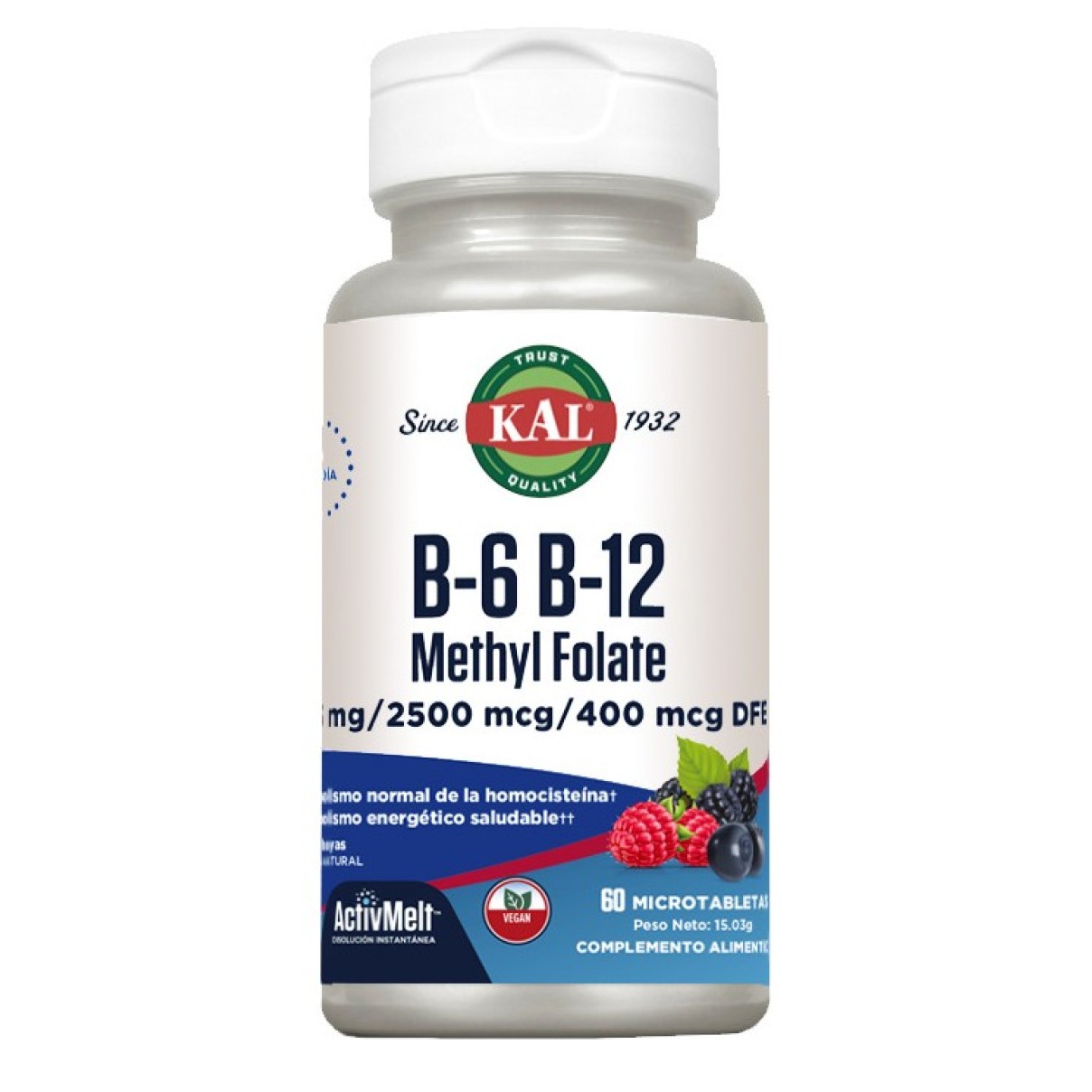 Solaray B6/B12 Methyl Folate, 60 comprimidos
