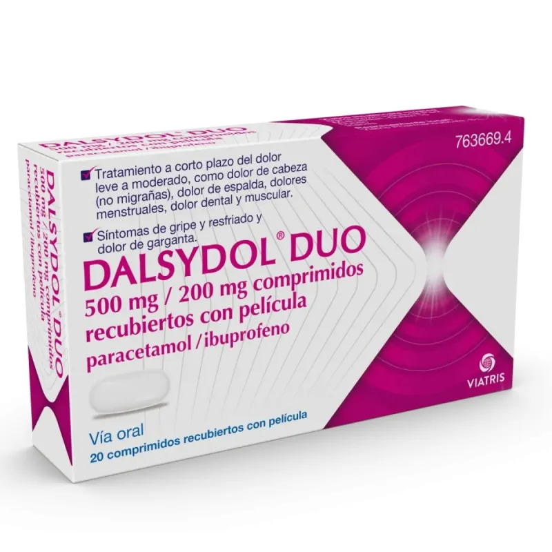 Dalsydol Duo 500mg/200mg, 20 comprimidos recubiertos