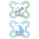 MAM original start chupete silicona azul 0-2 meses, 2 unidades