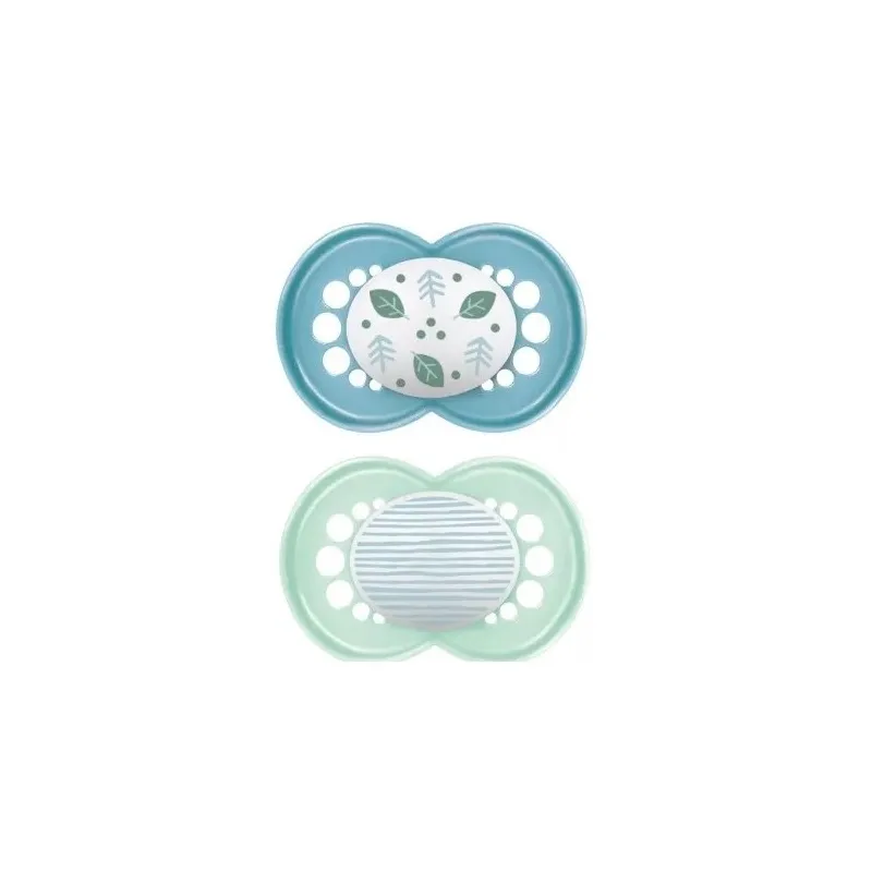 Mam Chupete Original Silicona +6m Pack Azul Verde
