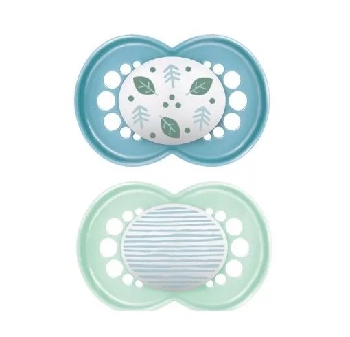 Mam Chupete Original Silicona +6m Pack Azul Verde