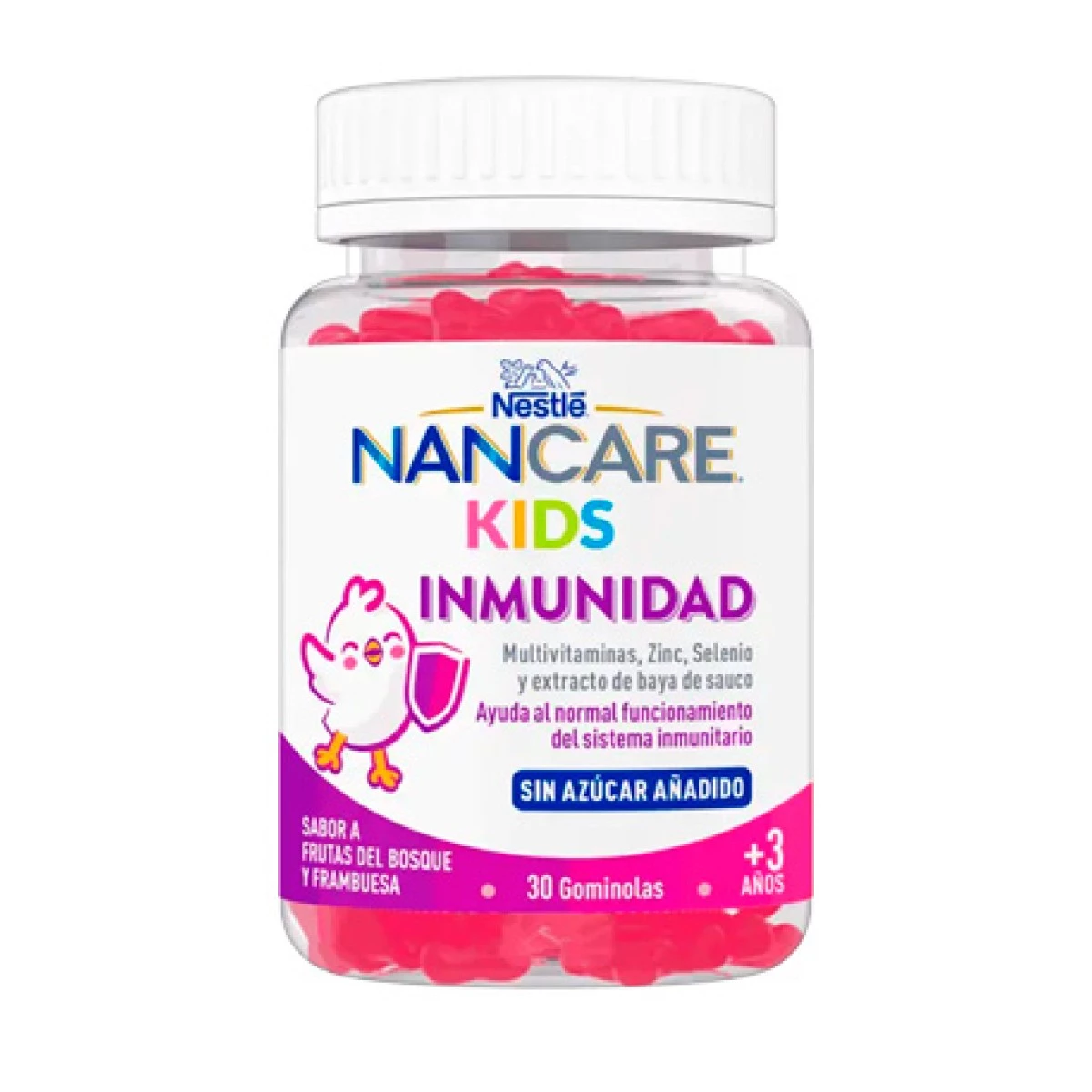 Nancare Kids Inmunidad Sabor a frutas del bosque y frambuesa, 30 gominolas