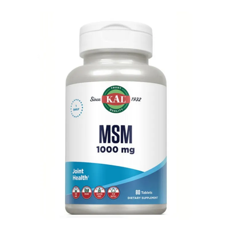 Solaray MSM 1000 mg, 80 comprimidos